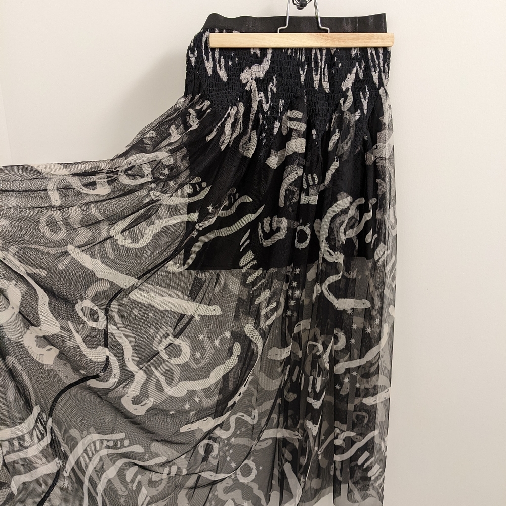 Black & White Printed Maxi Skirt